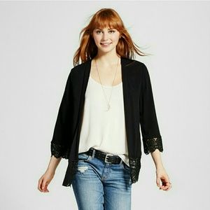 Xhilaration - Open Front Lace Trim Kimono